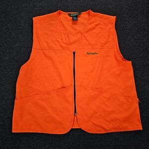 Remington Hunting Vest Mens Large Blaze Orange Full Zip Quilted Shoulde Active